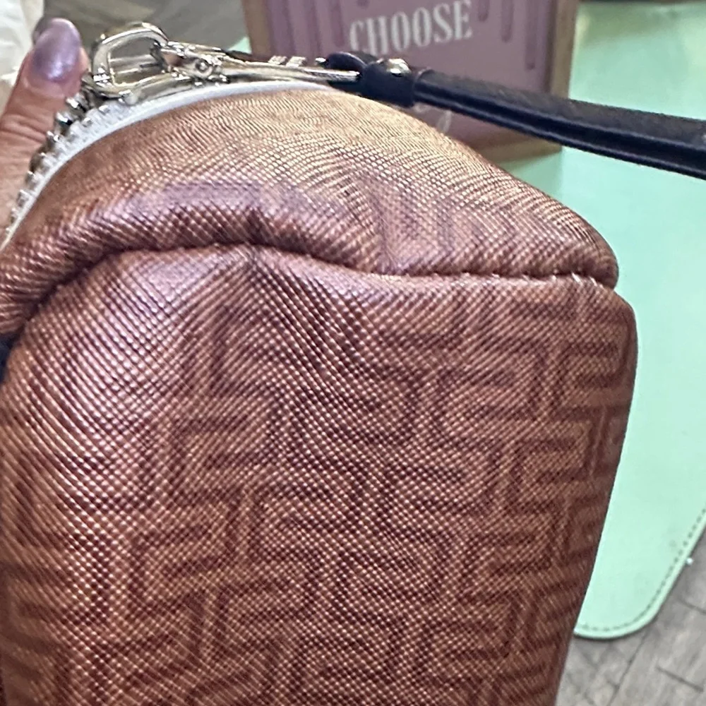 Brown and Cream Women's Backpack